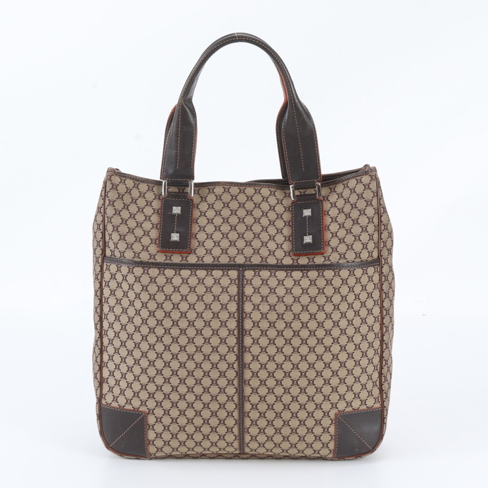 Celine Macadam ST S0 16 Leather Tote Bag Shoulder Handbag Brown Women's